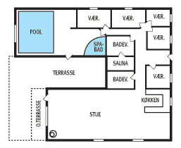 Grundriss Haus und Pool